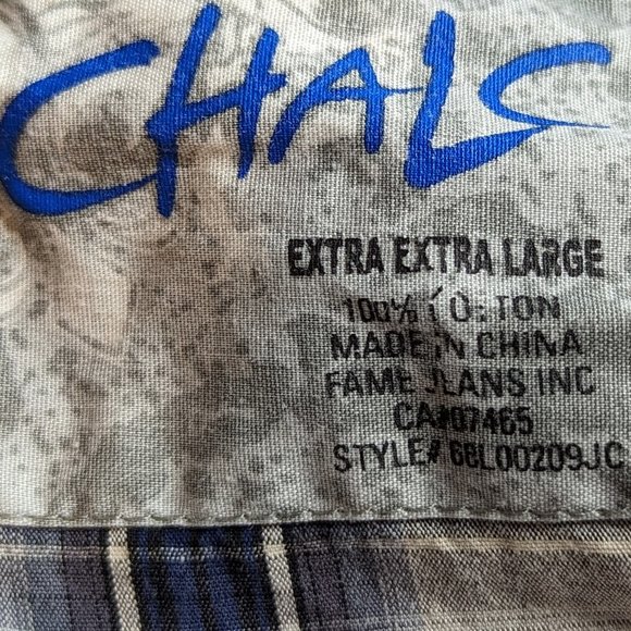 Chals Long Sleeved Button Down Plaid Shirt Size XXL - Picture 11 of 13
